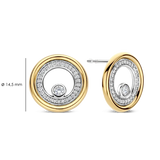 two tone earrings with cz stones
