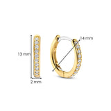 TI SENTO gold-plated small hoops adorned with a dazzling pave of tiny cubic zirconia