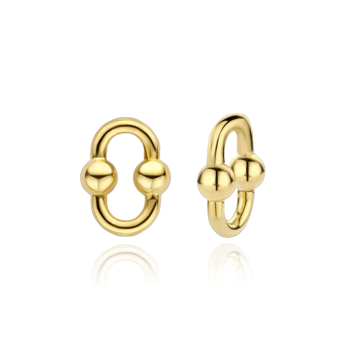 TI SENTO link ear charms in gold flaunt an iconic bold design. Crafted from the highest quality 925 sterling silver, they are plated with yellow gold