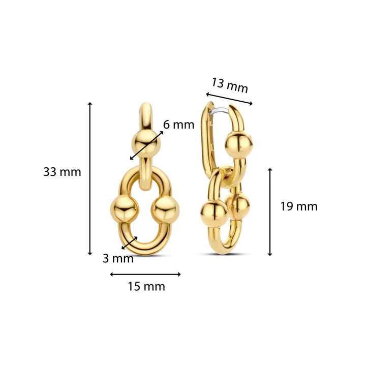 TI SENTO gold-plated link earrings