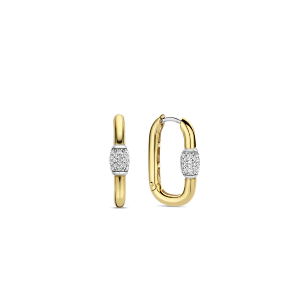 TI SENTO rectangular hoops in gold
