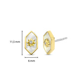 ti sento milano cz cubic zirconia stones mother of pearl yellow gold stud earrings