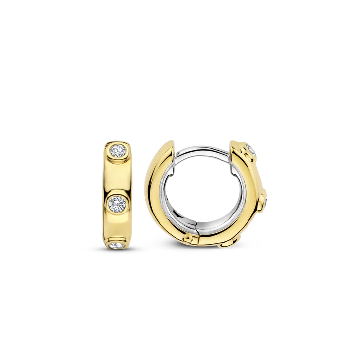 TI SENTO gold-plated hoops