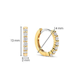 TI SENTO gold-plated small hoops adorned with a dazzling pave of cubic zirconia