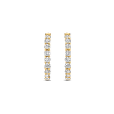 TI SENTO gold-plated medium hoops adorned with a dazzling pave of cubic zirconia