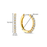 TI SENTO gold-plated medium hoops adorned with a dazzling pave of cubic zirconia