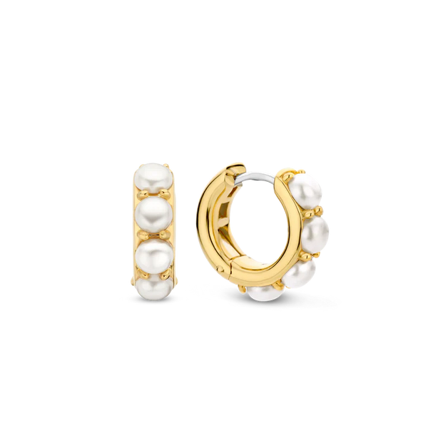 TI SENTO gold-plated hoop earrings