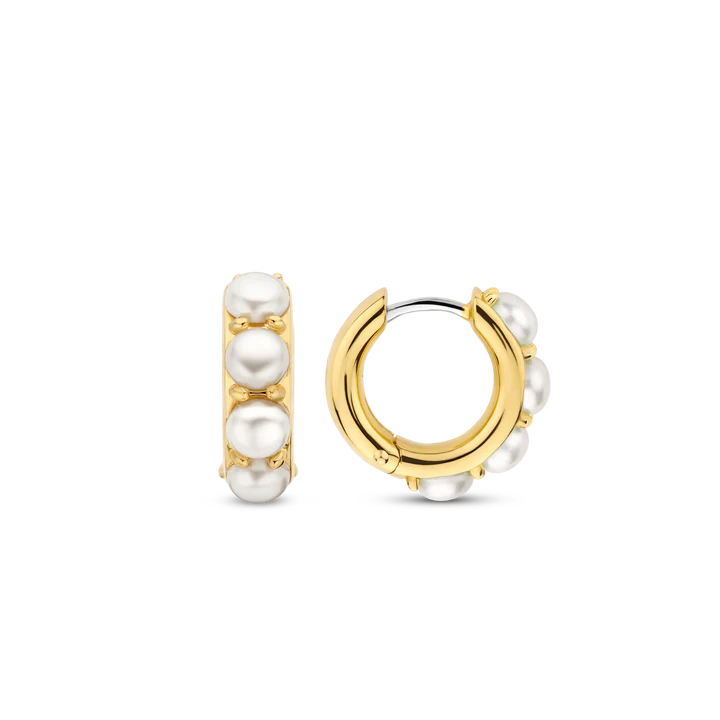 TI SENTO gold-plated hoop earrings