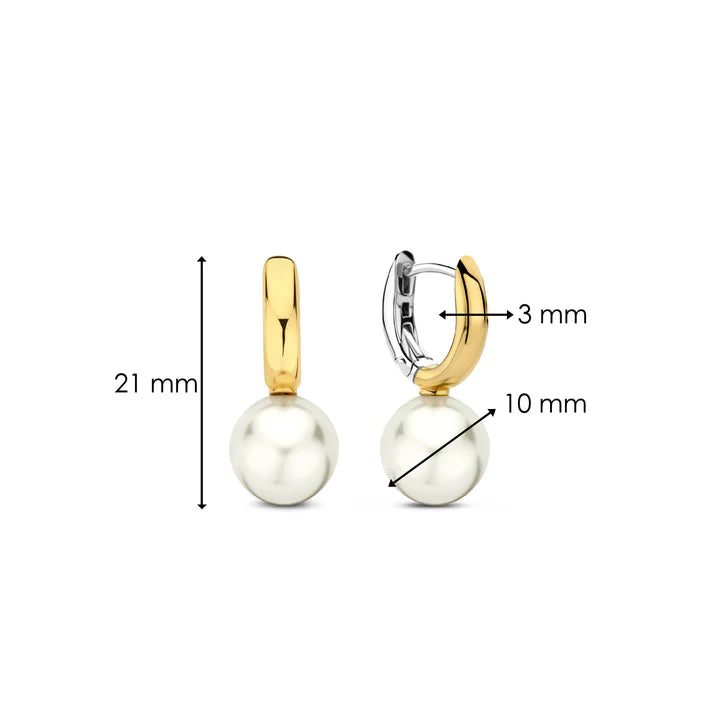 TI SENTO gold-plated Pearl Earrings