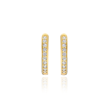 TI SENTO gold-plated small hoops adorned with a dazzling pave of tiny cubic zirconia