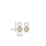 ti sento milano silver yellow gold cz cubic zirconia stones ear charms earrings