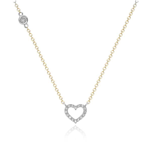 9CT GOLD CZ HEART NECKLACE
