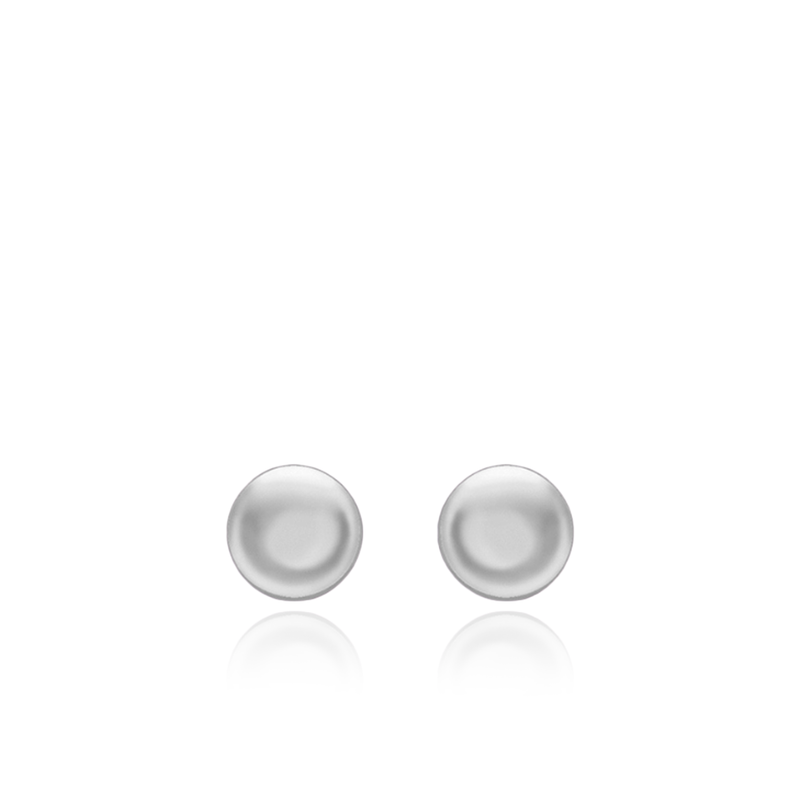 9CT WHITE GOLD 7MM BUTTON STUD EARRINGS