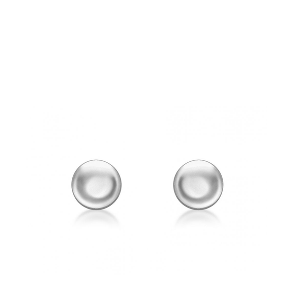 9CT WHITE GOLD FLAT BUTTON STUD EARRINGS
