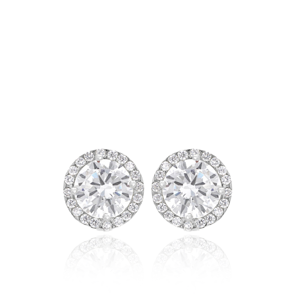 9 carat white gold cz cubic zirconia stones stud earrings