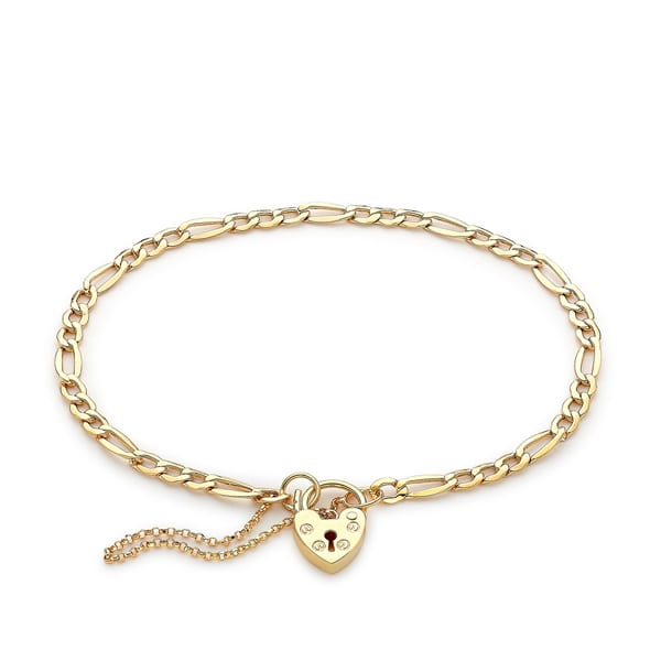 9 carat yellow gold locket chain bracelet