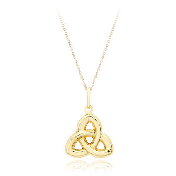 9 carat yellow gold celtic trinity knot pendant necklace