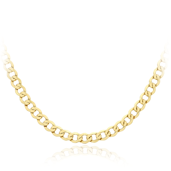 9 carat yellow gold curb chain necklace