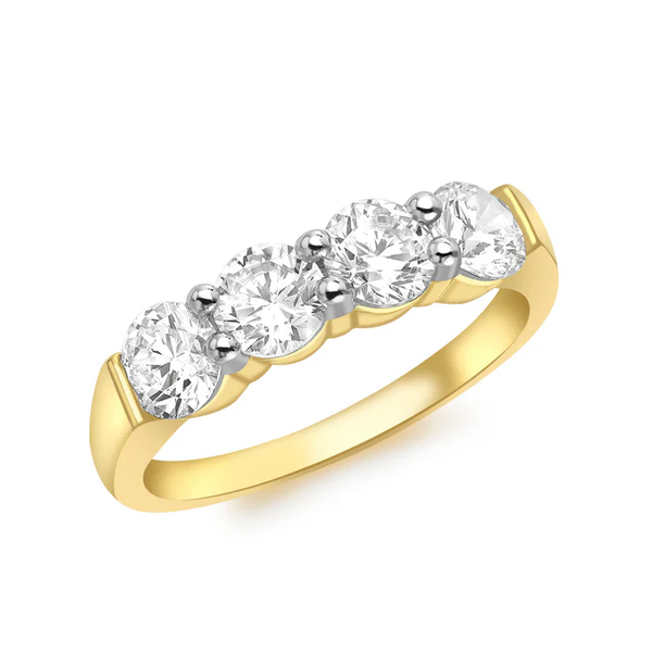 9CT YELLOW GOLD CZ CLAW SET RING