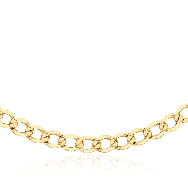 9 carat yellow gold curb chain necklace