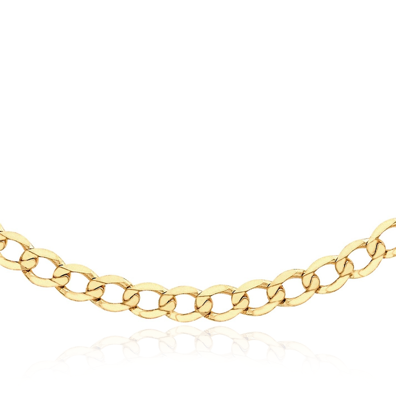 9 carat yellow gold curb chain necklace