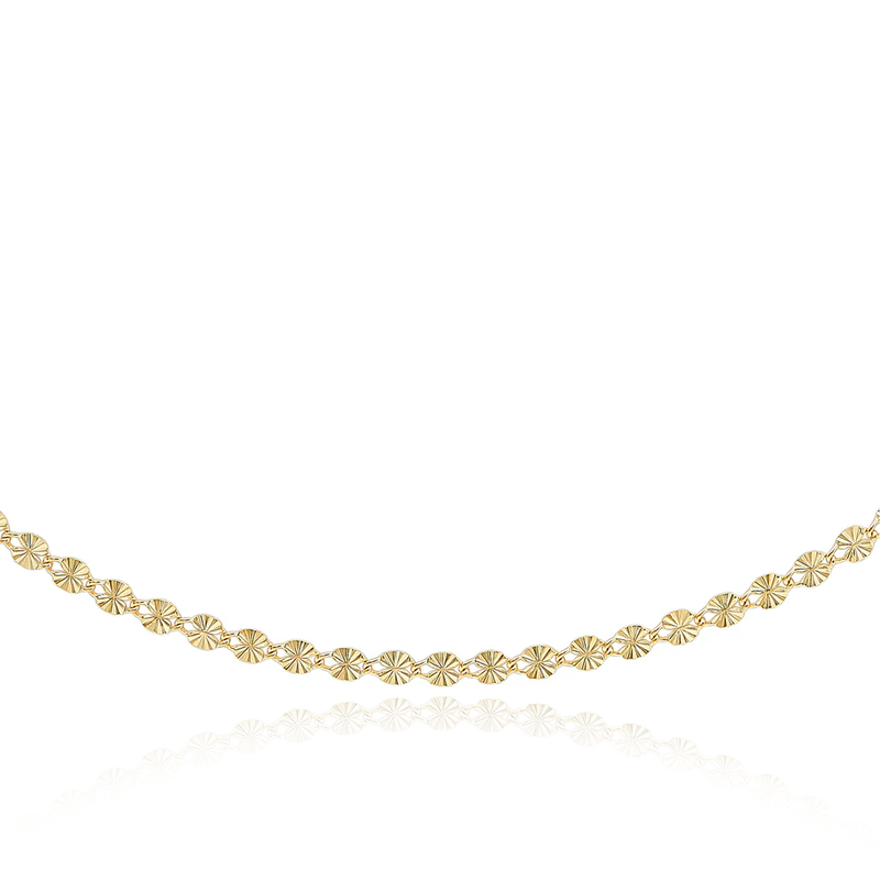 9 ct carat yellow gold diamond cut chain necklace