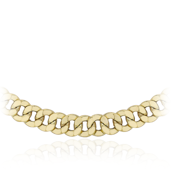 9 carat yellow gold curb chain necklace