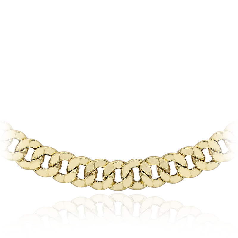 9 carat yellow gold curb chain necklace