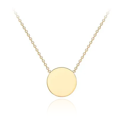 9 carat yellow gold disc necklace