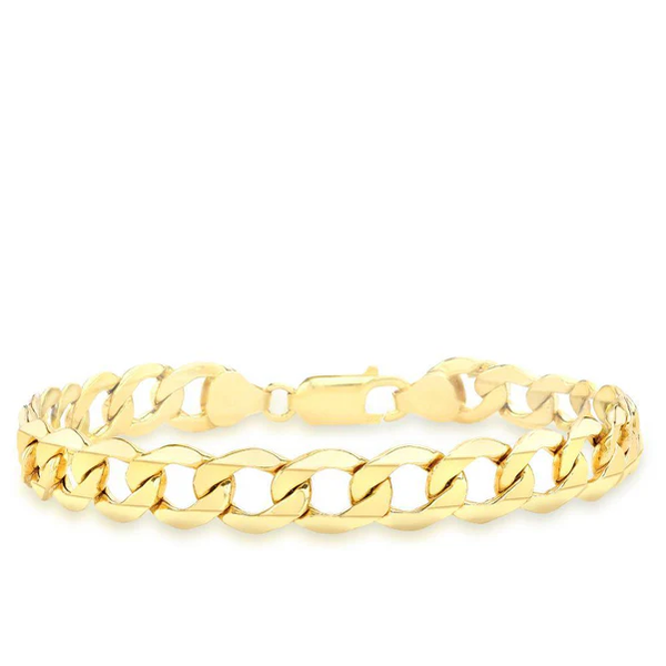 9 carat yellow gold curb chain bracelet