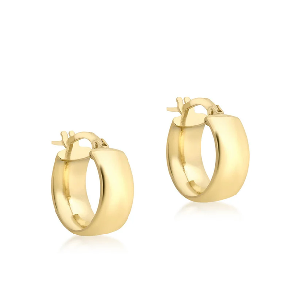 9 carat yellow gold hoop creole earrings