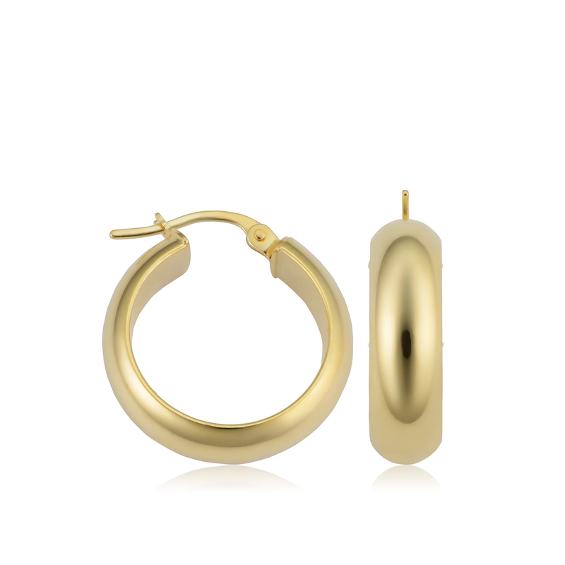 9CT YELLOW GOLD HOOP CREOLE EARRINGS - Main Image