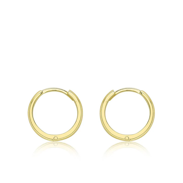 9CT YELLOW GOLD HUGGY HOOP CREOLE EARRINGS