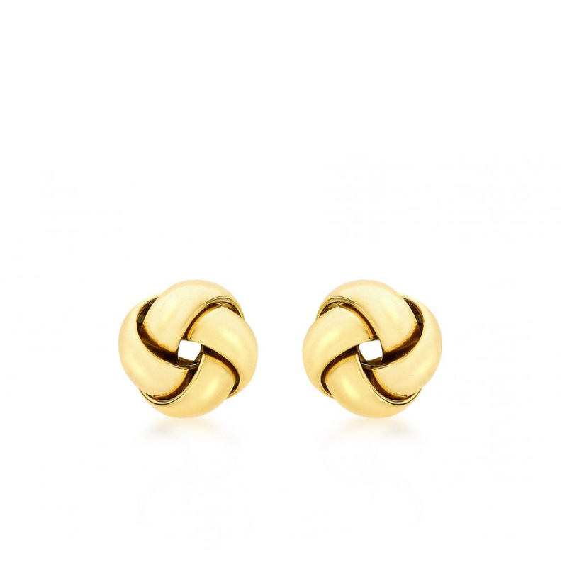 9 carat yellow gold knots stud earrings