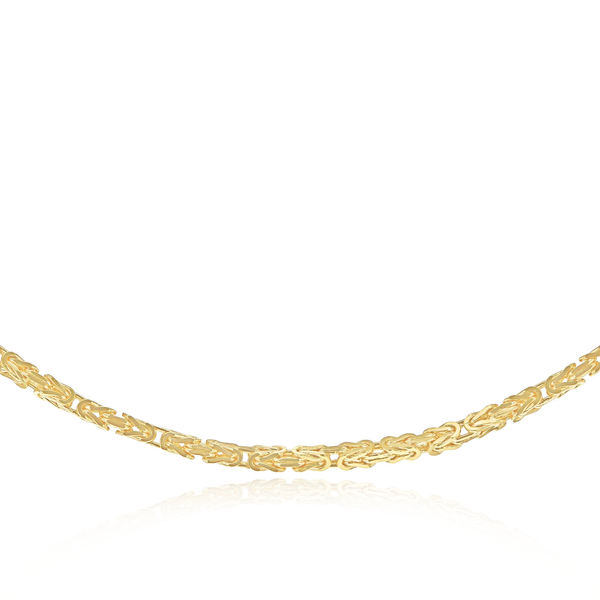 9 carat YELLOW GOLD MINI SQUARE BYZANTINE CHAIN Necklace