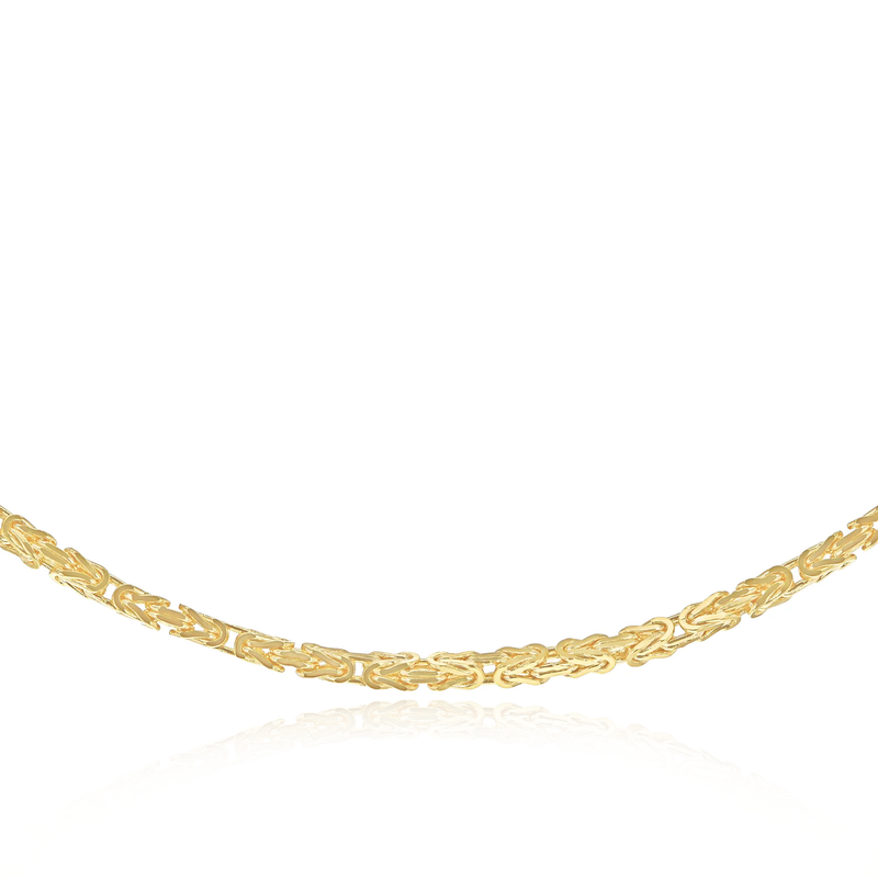 9 carat YELLOW GOLD MINI SQUARE BYZANTINE CHAIN Necklace