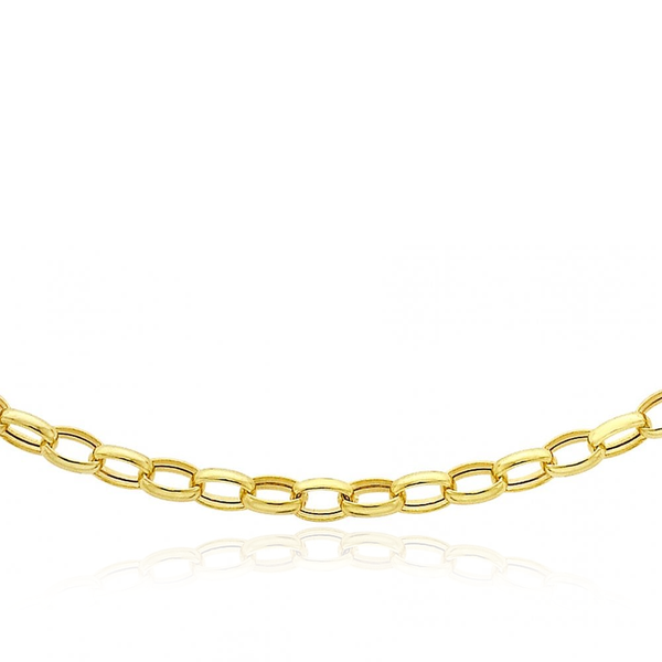 9 carat YELLOW GOLD OVAL BELCHER CHAIN NECKLACE