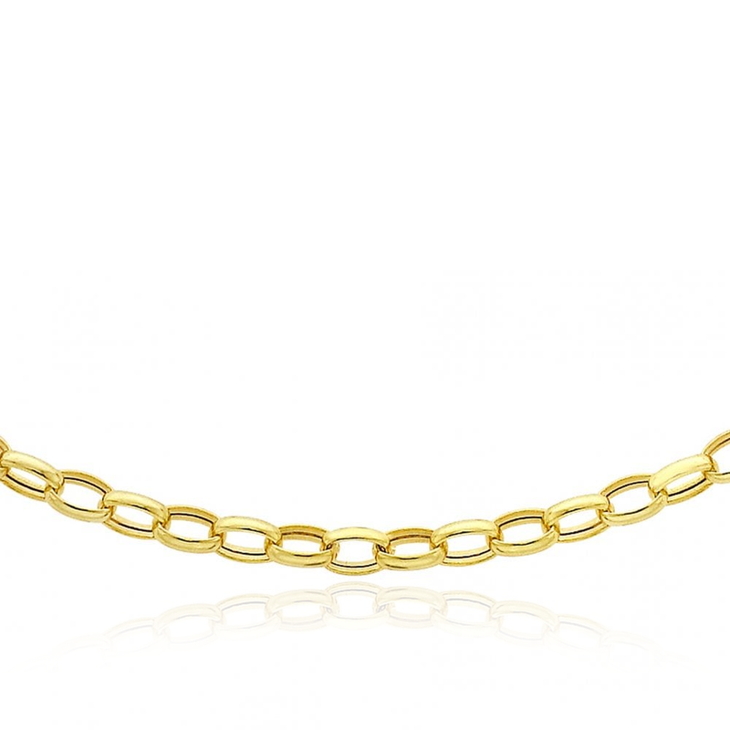 9 carat YELLOW GOLD OVAL BELCHER CHAIN NECKLACE