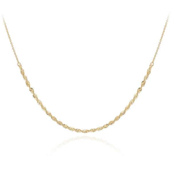 9 carat YELLOW GOLD ROPE AND TRACE ADJUSTABLE CHAIN neckalce