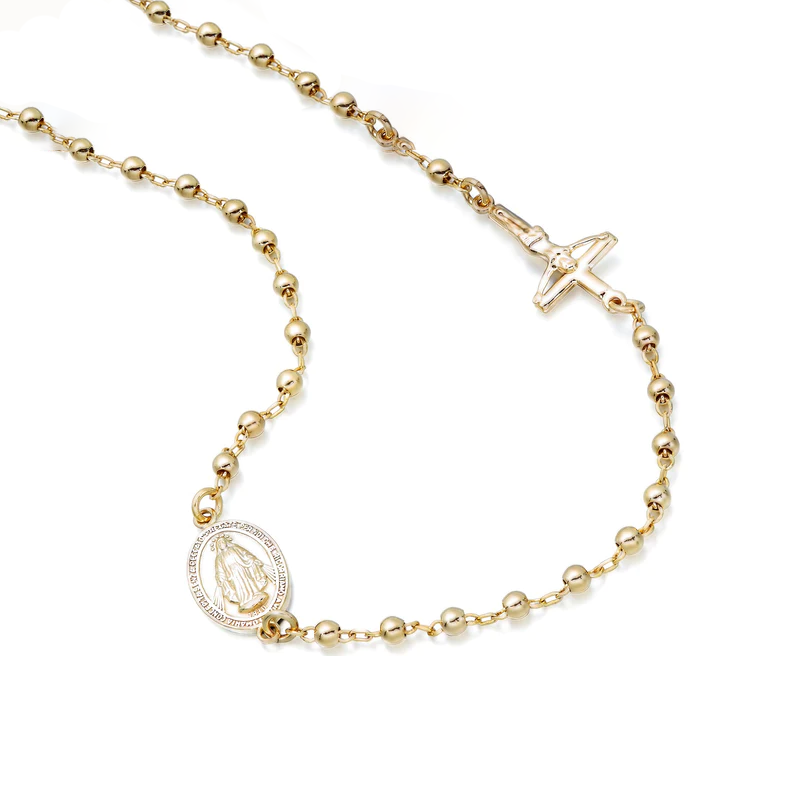 9ct Yellow Gold Rosary Bead Necklace Callaghan Jewellers