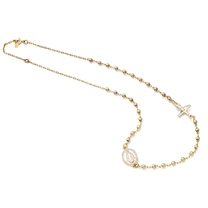 9ct Yellow Gold Rosary Bead Necklace