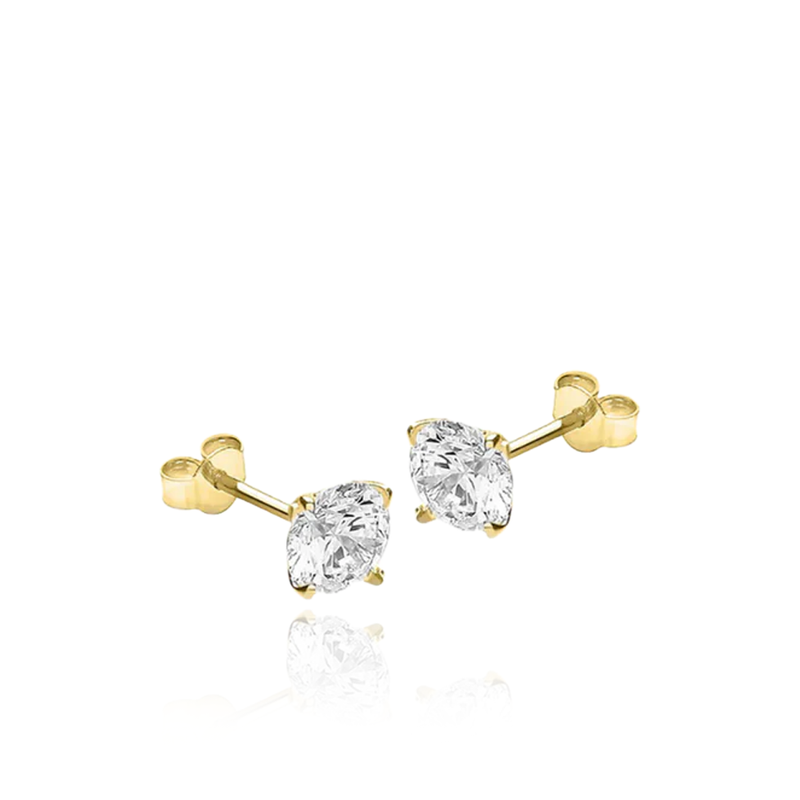9CT YELLOW GOLD ROUND CZ STUD EARRINGS