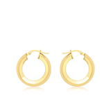 9CT YELLOW GOLD SQUARE-TUBE CREOLE EARRINGS