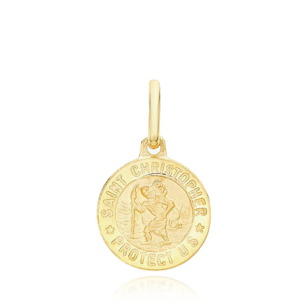 9 carat yellow gold st christopher pendant medal