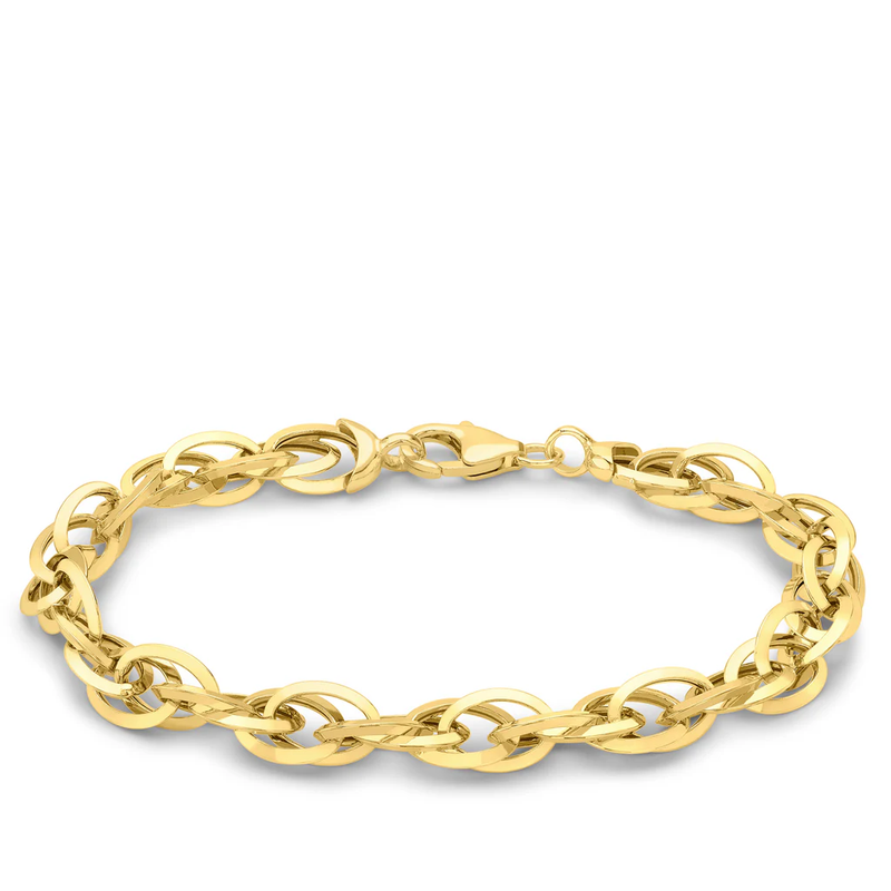 9 carat yellow gold triangle tube bracelet