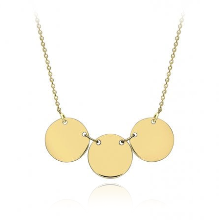 9 carat yellow gold triple discs necklace