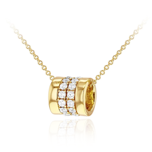 9 carar yellow fold hollow wide ring with cz cubic zirconia stones pendant necklace