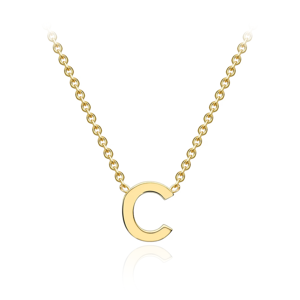 9 carat yellow gold initial letter c necklace