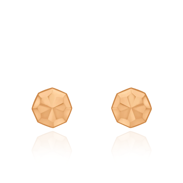 9 carat rose gold diamond cut octagonal studs earrings