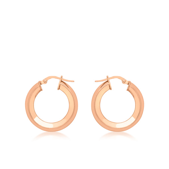 9 carat ROSE GOLD SQUARE-TUBE CREOLE EARRINGS